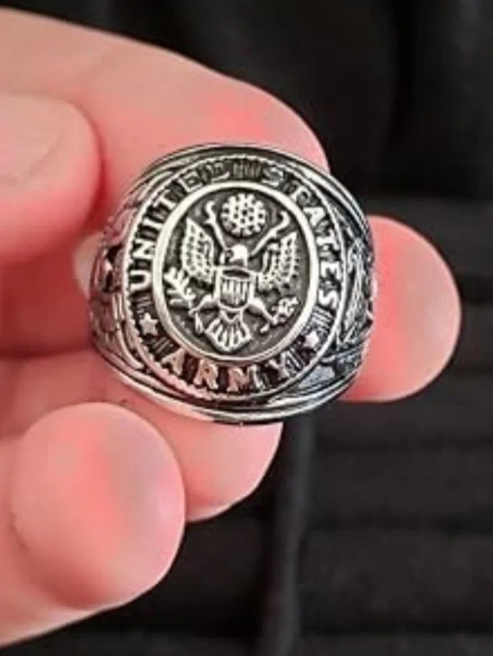 New Stainless steel US Army American Flag Eagle ring Size 7 - 13 Available